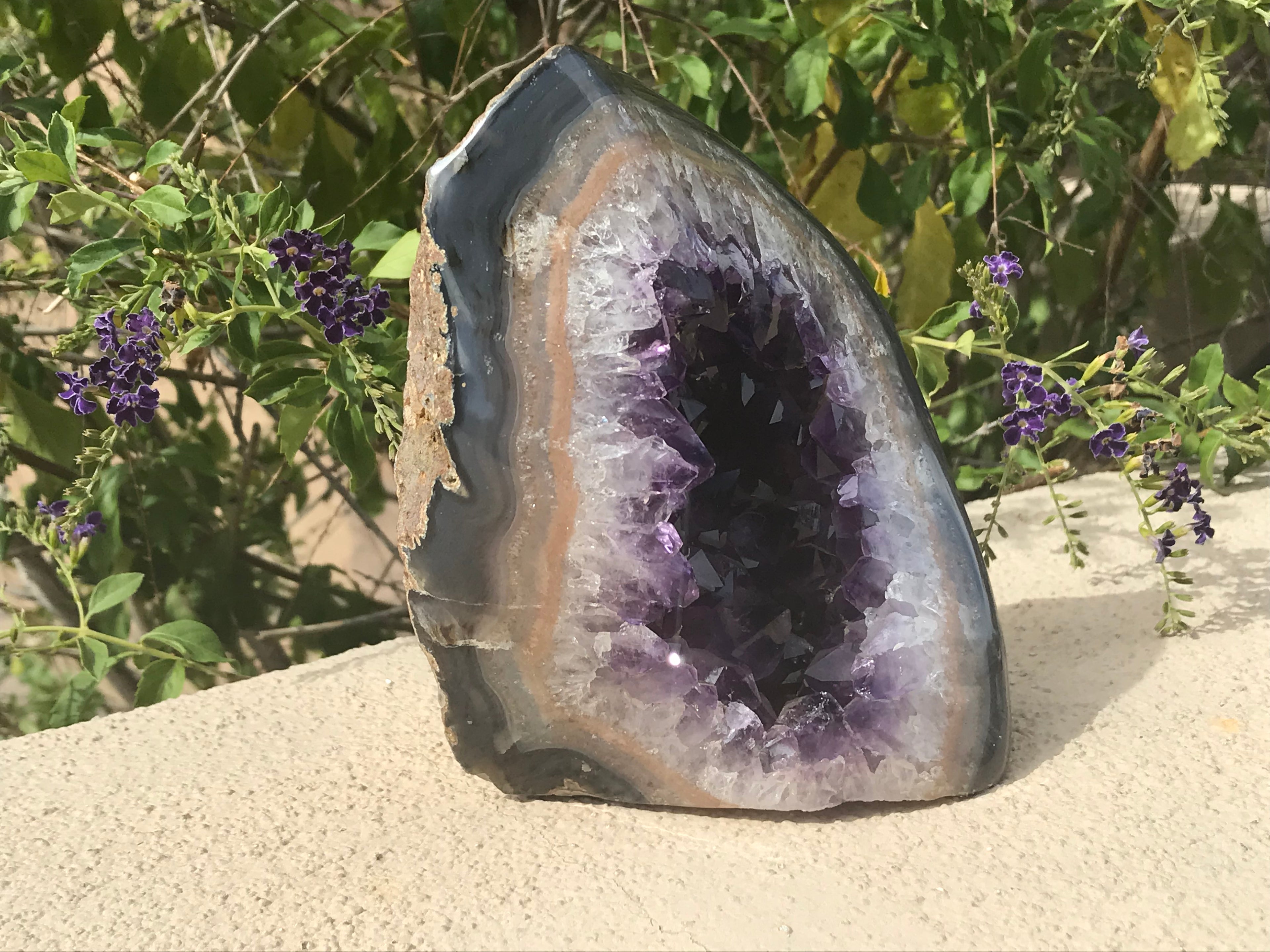 Stylish Amethyst Crystal Filled Geode