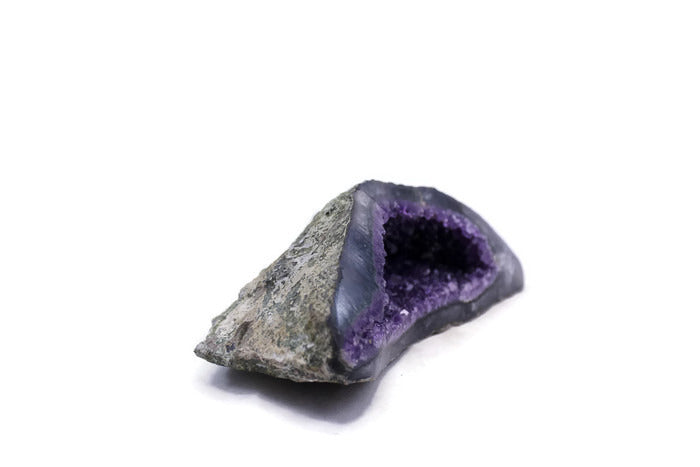 Green Banded Agate with Amethyst Geode