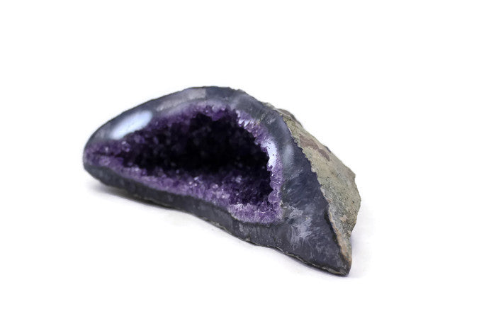 Green Banded Agate with Amethyst Geode