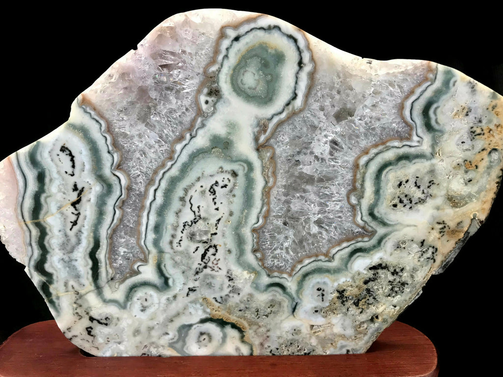 Translucent Quartz and Green Banded Agate Slab
