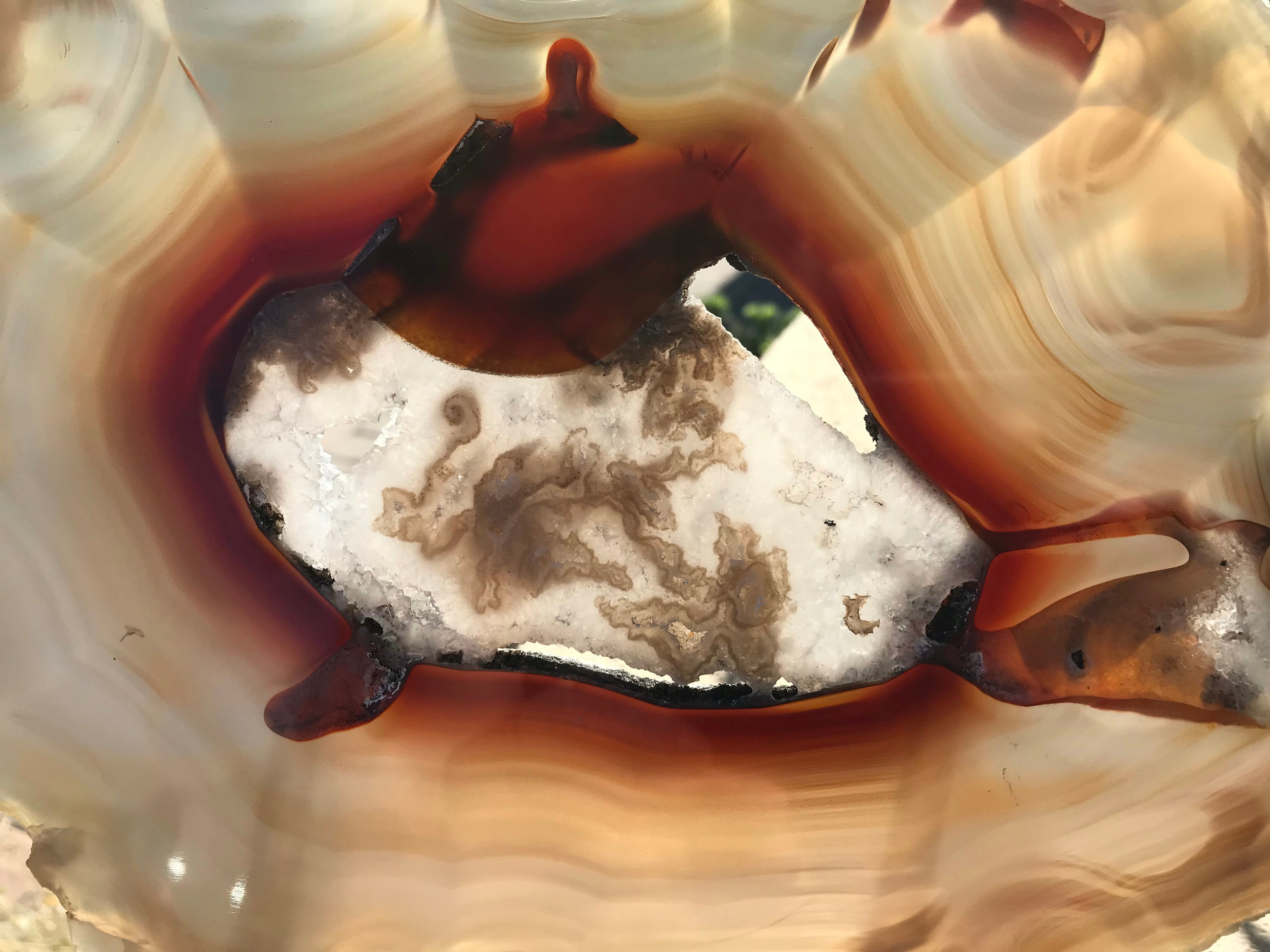 Red Centered Agate Slice