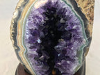 Green Agate with Amethyst Geode