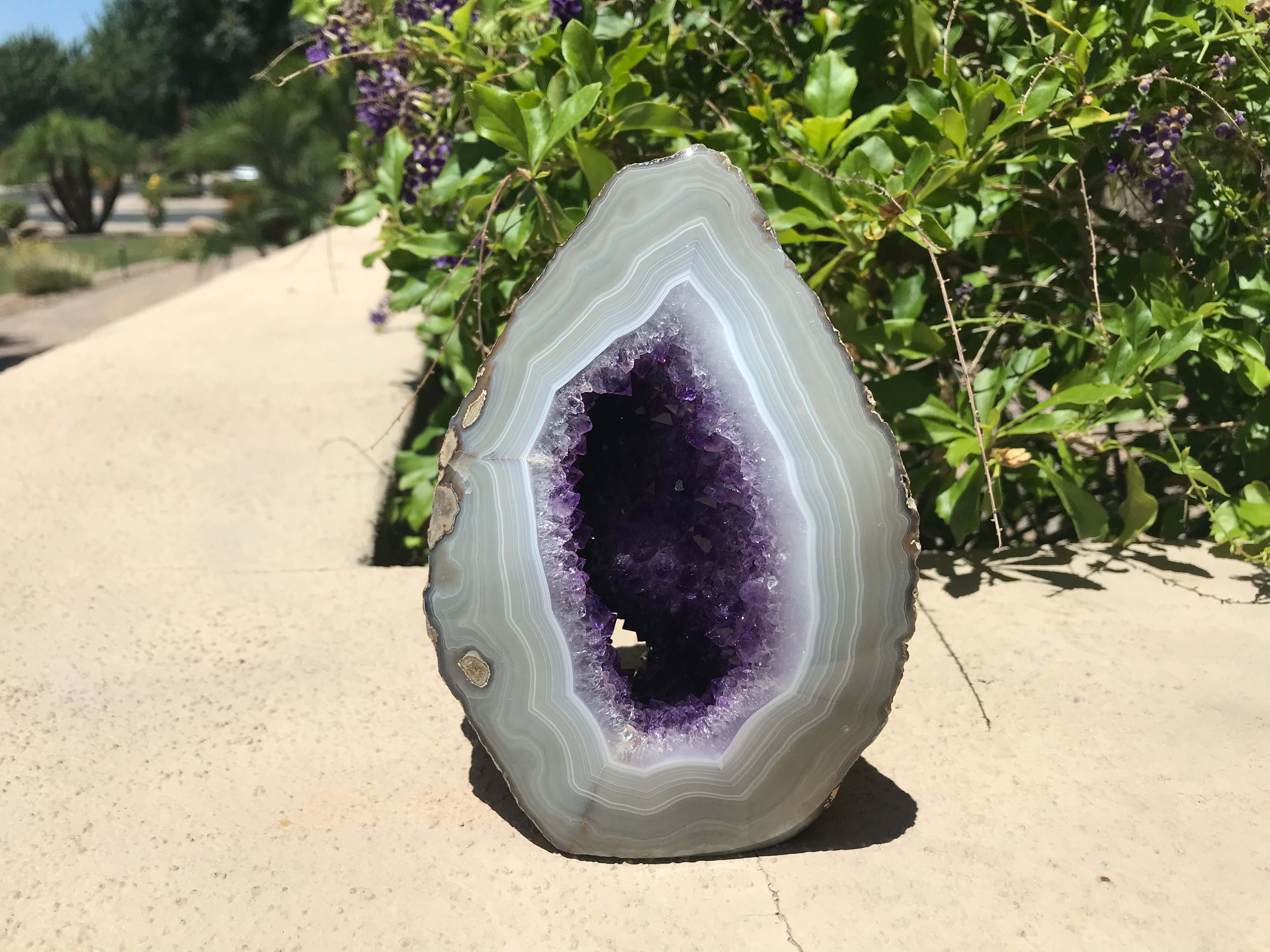 Perfect Blue Banded Amethyst Geode