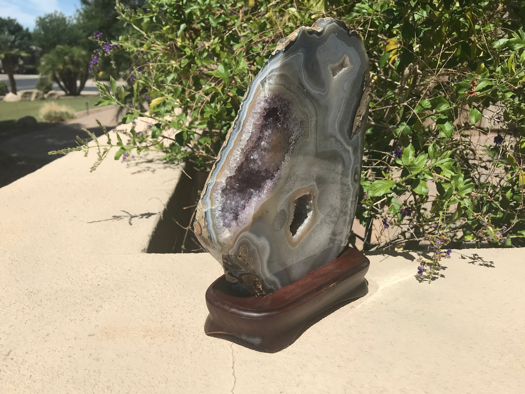 Elaborate Brazilian Agate with Amethyst