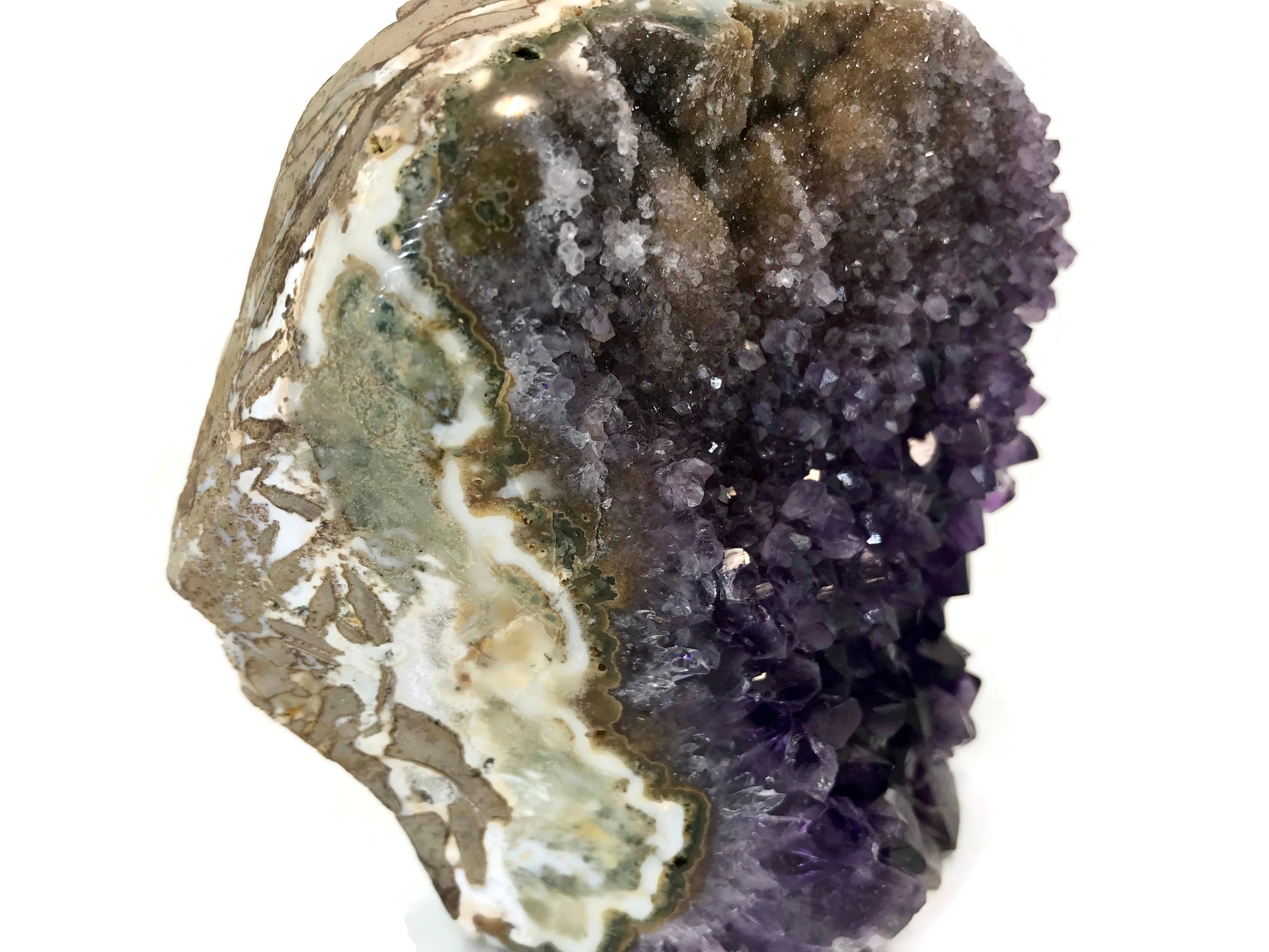 Colorful Microcrystalline Quartz With Amethyst Freeform