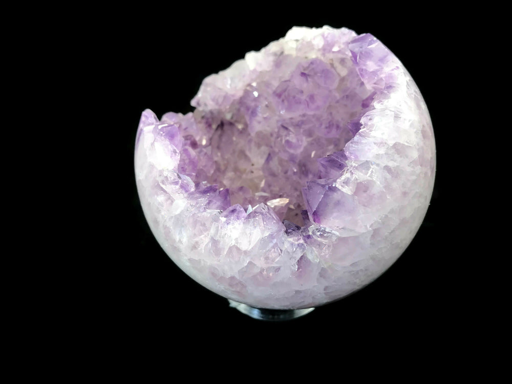 Agate with Amethyst Geode Sphere
