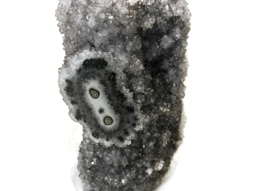 Quartz Crystals Over Silver Agate Cluster