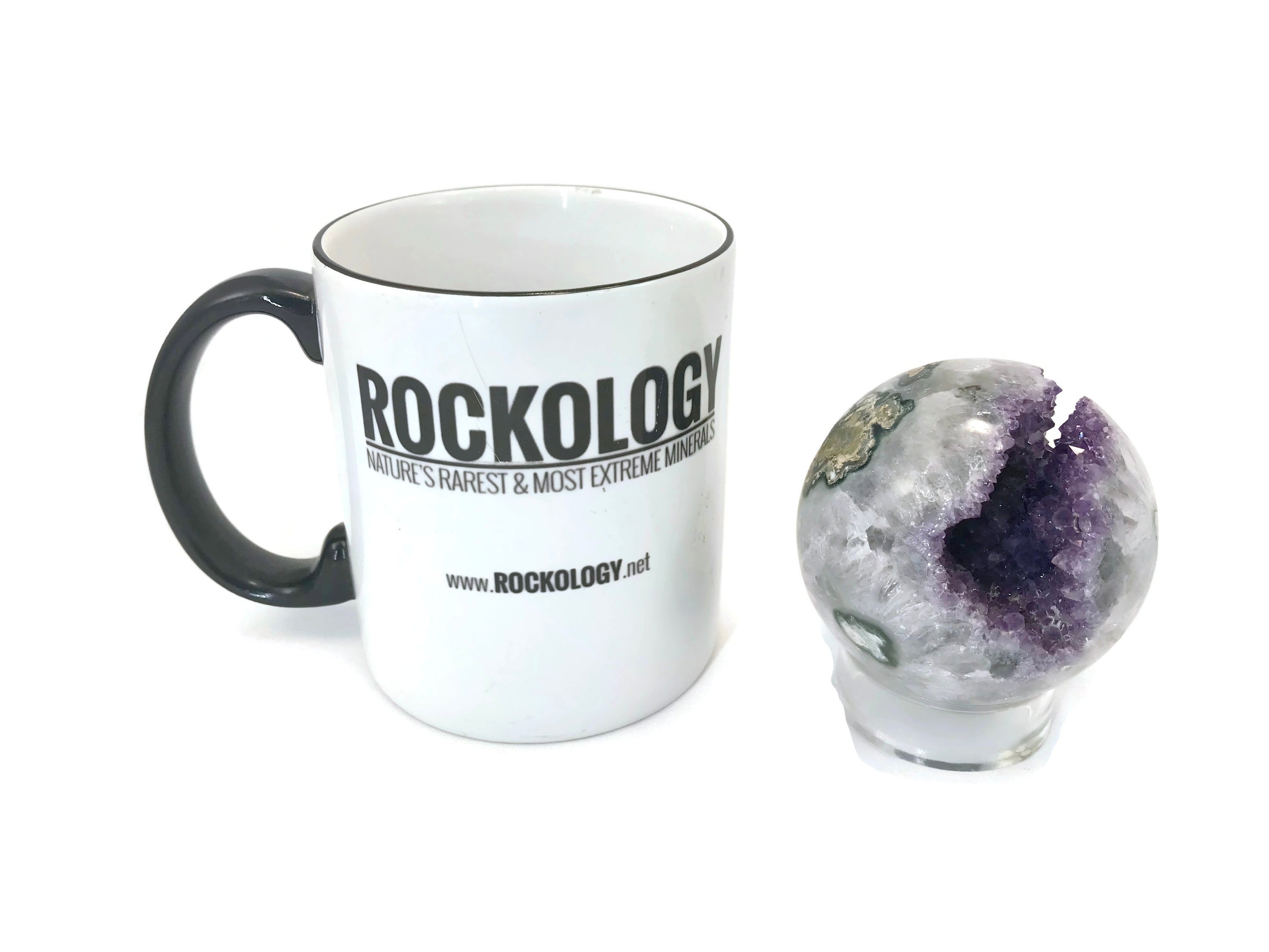 Green Banded Amethyst Crystal Sphere