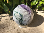 Green Banded Amethyst Crystal Sphere