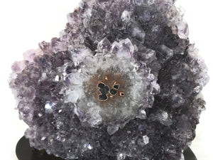 Beaded Agate Eye with Amethyst Cluster