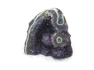 Amethyst Filled Geode Framed by Bright Blue Agate with Eye