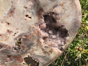 Grand Upright Rose Amethyst Heart