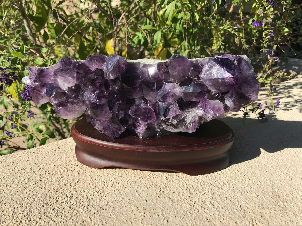 Horizontal Brazilian Amethyst Cluster
