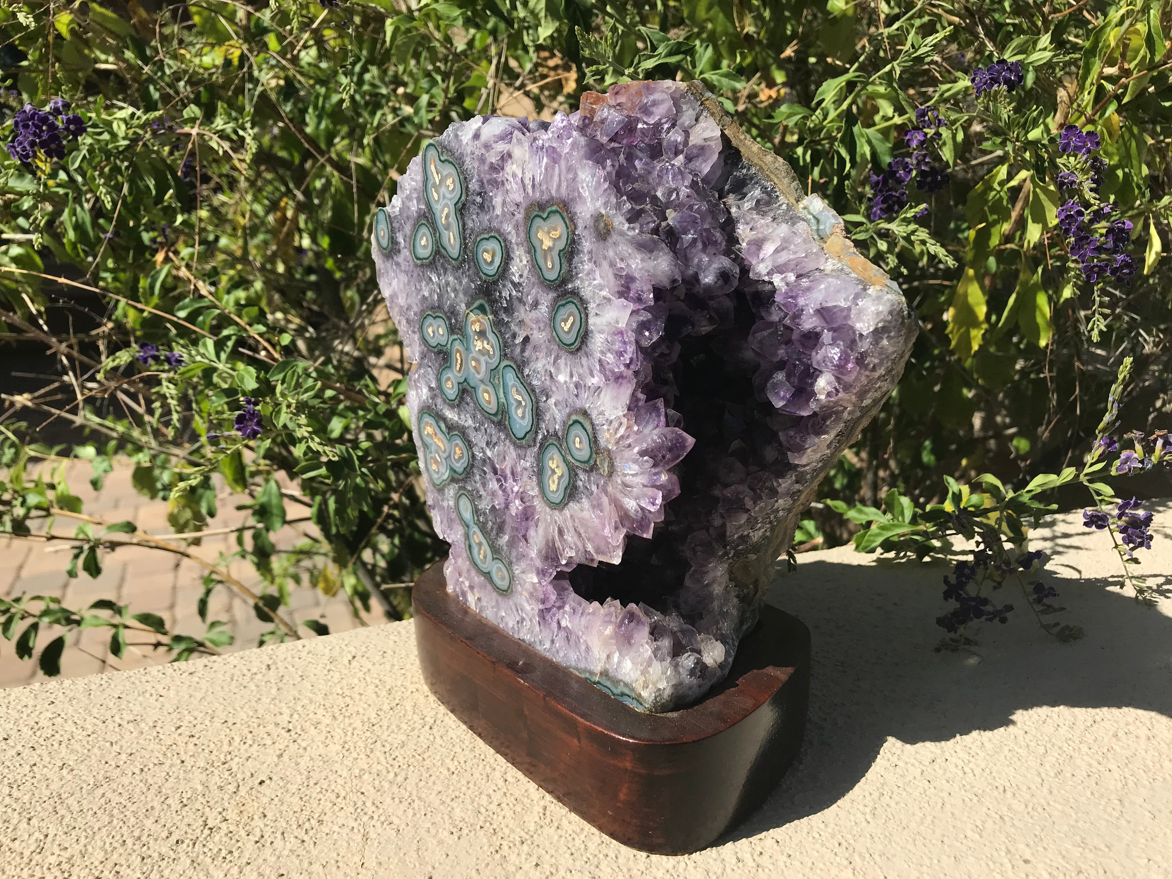 Green Eyed Agate /Amethyst Cluster