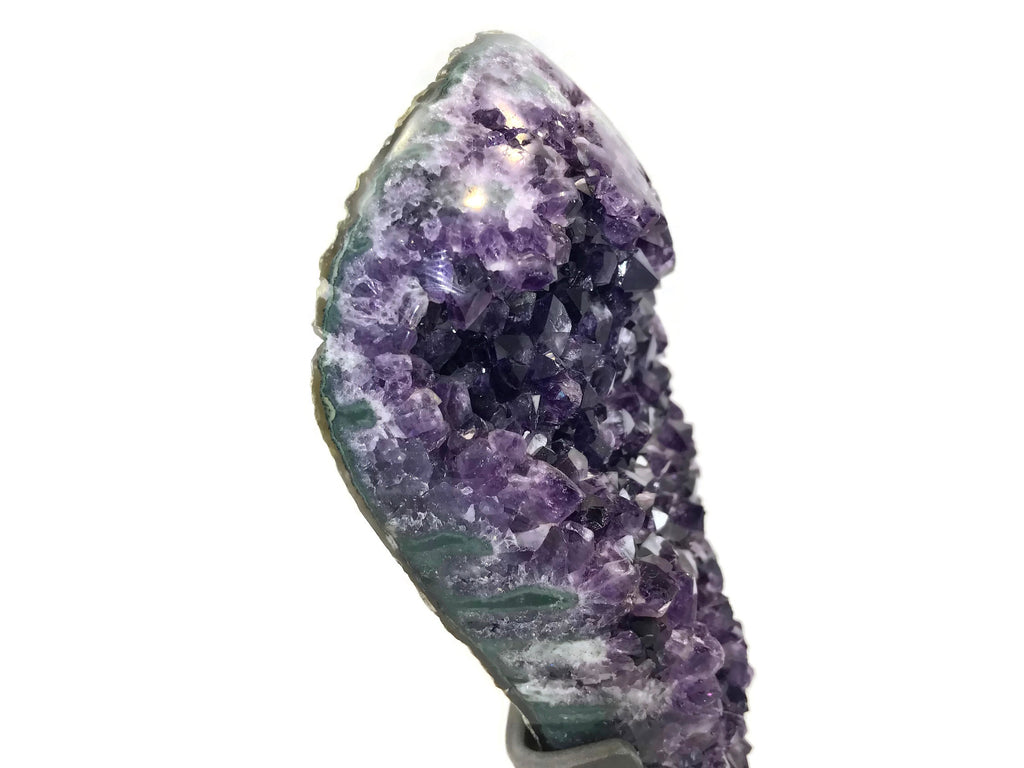 Green Agate Trimmed Amethyst