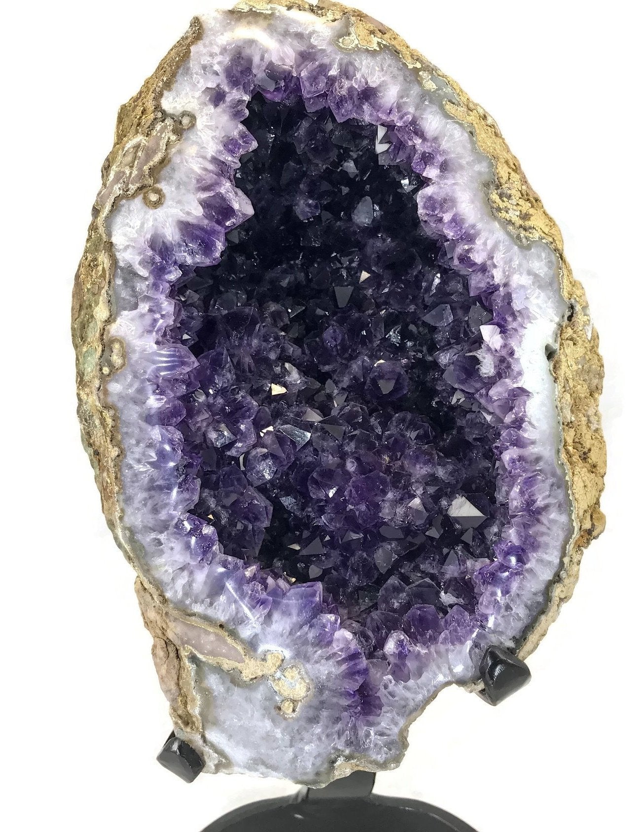 Unusual Blond Skinned Amethyst Geode with Custom Stand