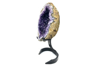 Unusual Blond Skinned Amethyst Geode with Custom Stand