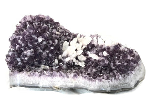 Amethyst Freeform with Flowerlike Calcite Crystals