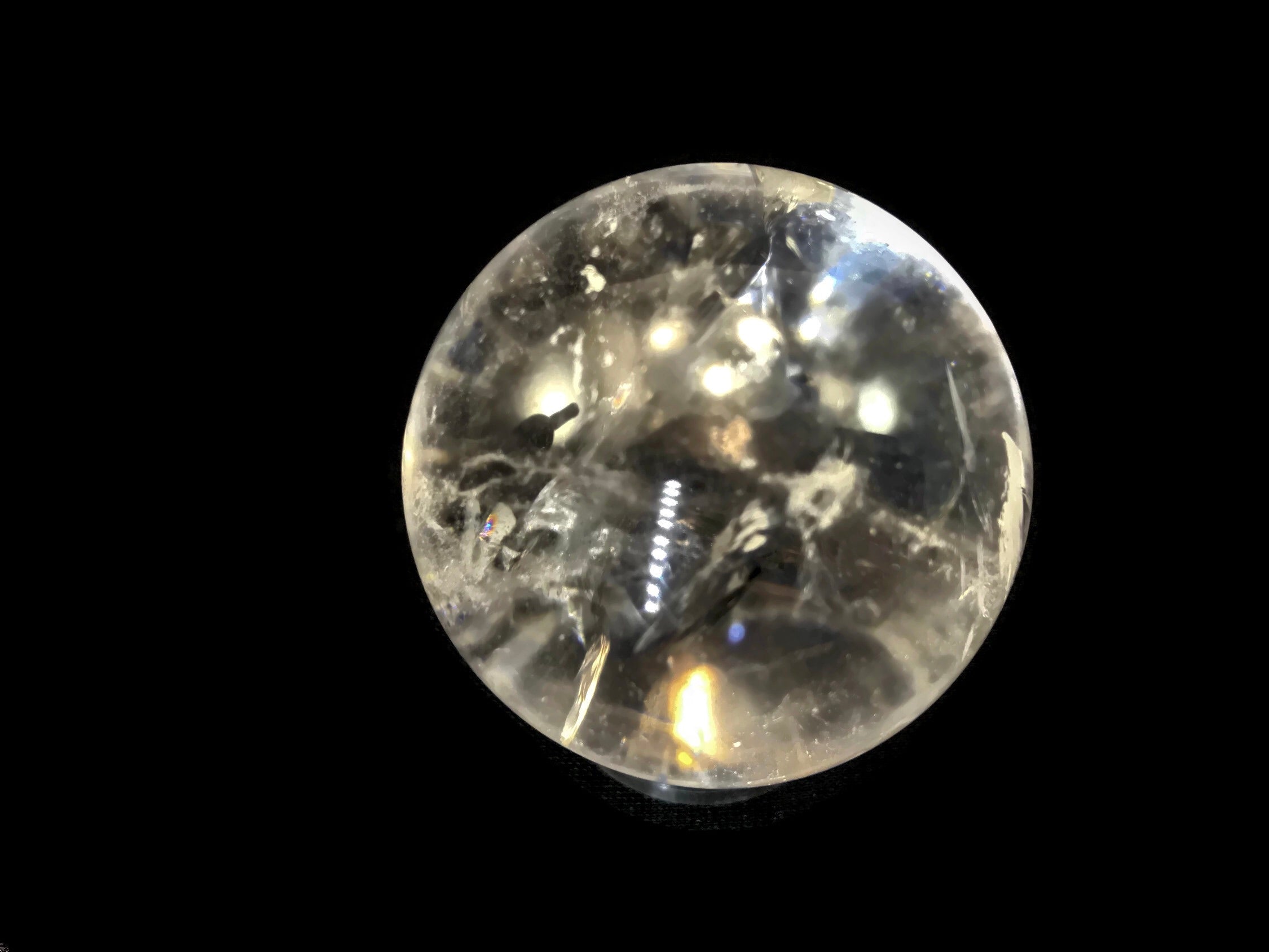 Clear Quartz Crystal Sphere with Multiple Mini Rainbows