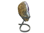 Standing Amethyst Geode with Banded Agate Accent
