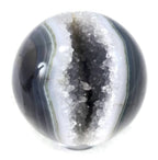Blue and Green Agate with Quartz Crystals Sphere