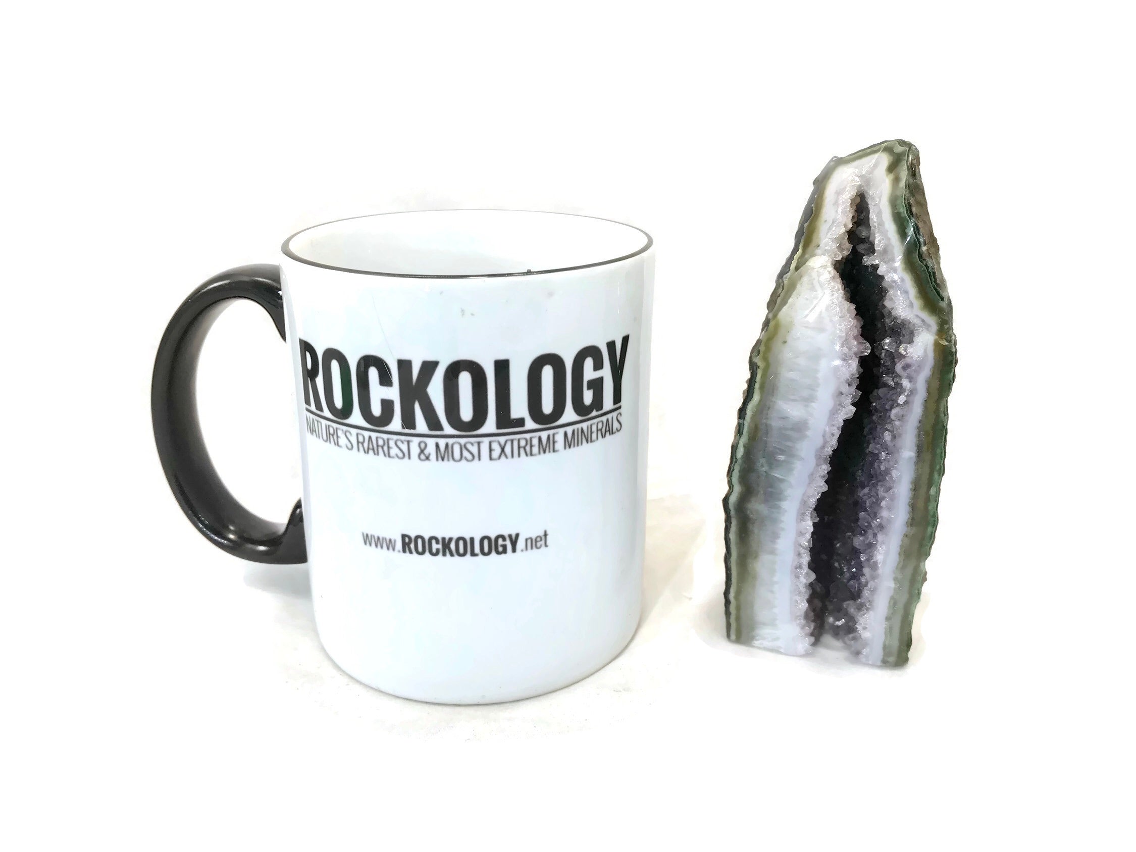 Green Banded Agate with Amethyst Geode