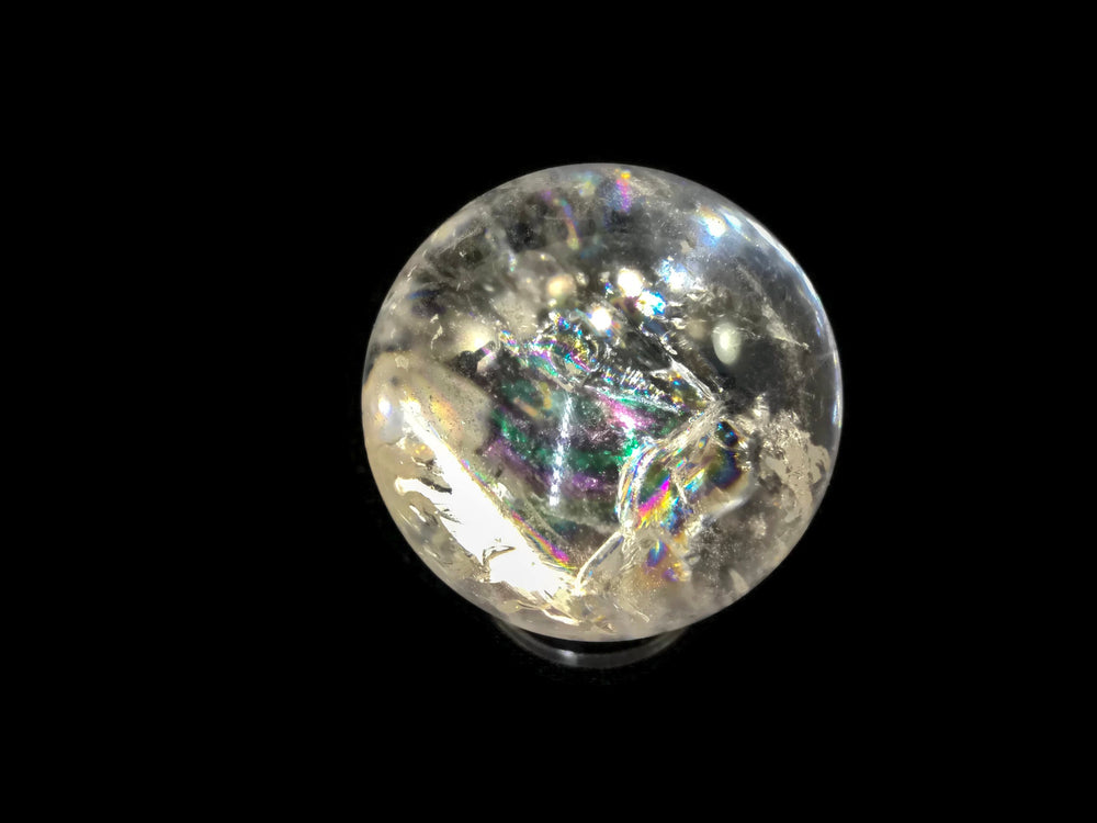 Clear Quartz Crystal Sphere with Multiple Mini Rainbows