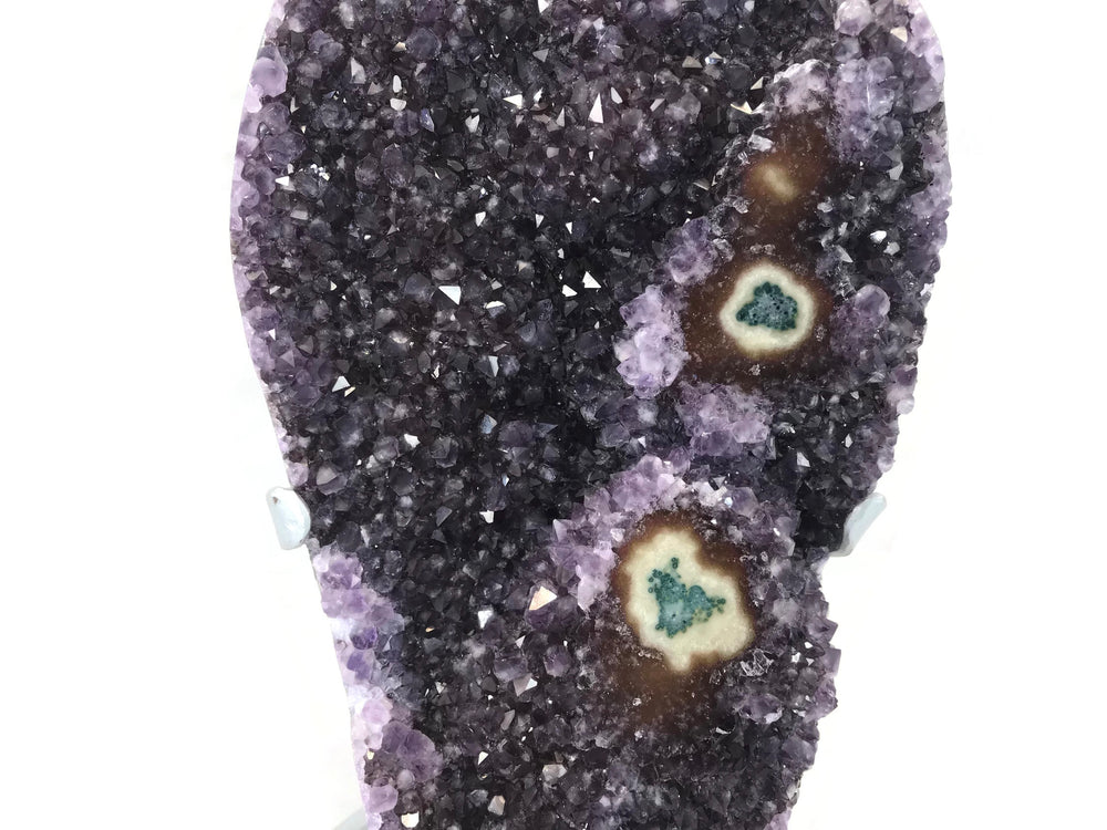 Amethyst Crystals with Agate Eyes