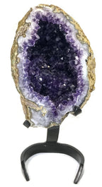 Unusual Blond Skinned Amethyst Geode with Custom Stand