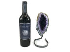 Standing Amethyst Geode with Banded Agate Accent