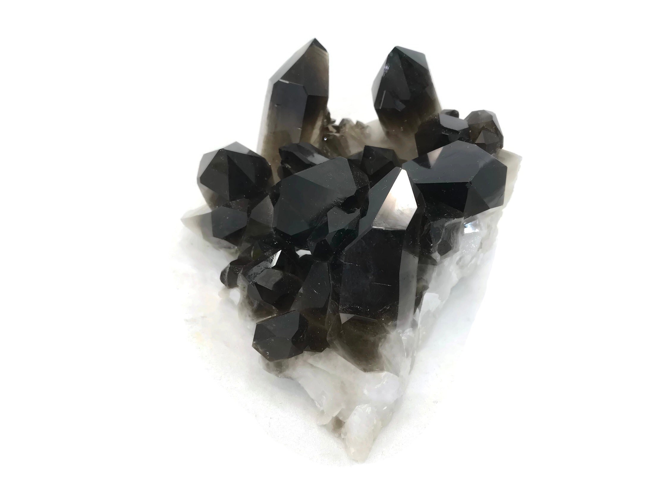 Black Quartz Crystal Cluster