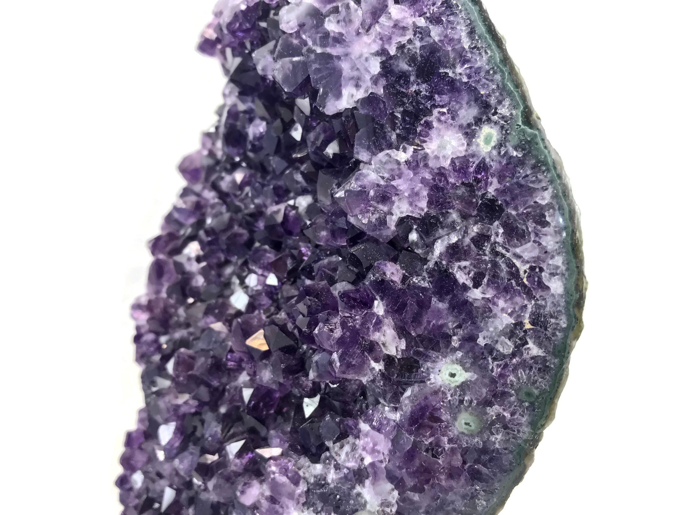Green Agate Trimmed Amethyst