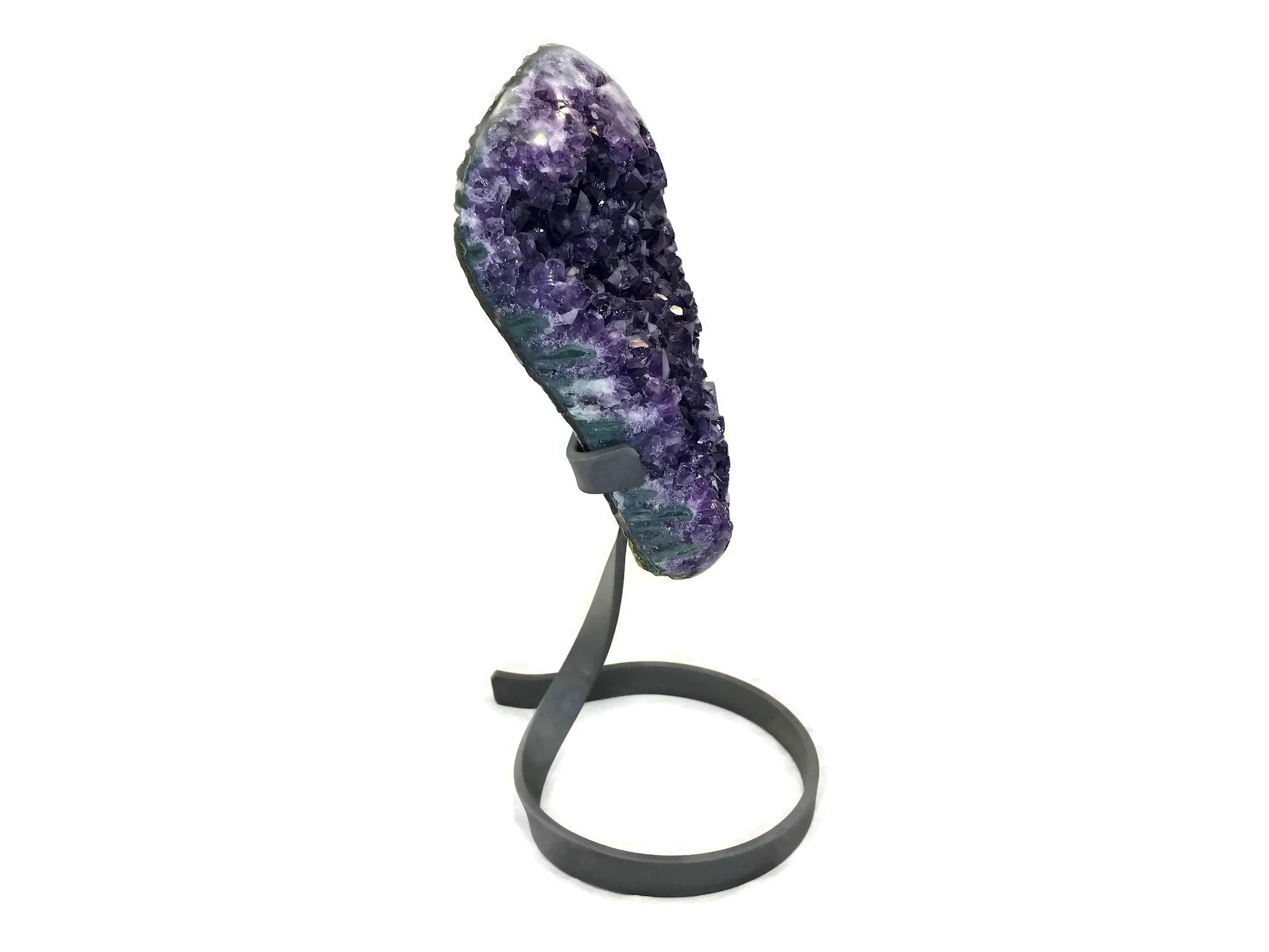 Green Agate Trimmed Amethyst