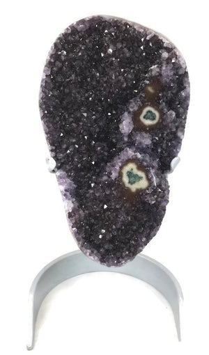 Amethyst Crystals with Agate Eyes
