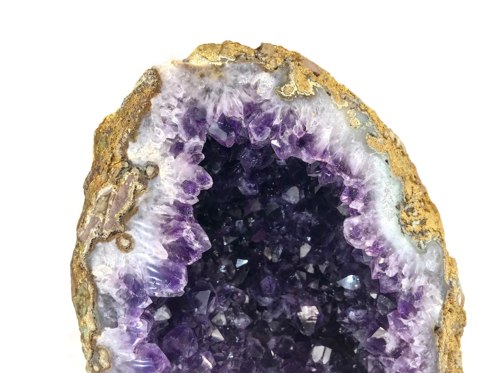 Unusual Blond Skinned Amethyst Geode with Custom Stand