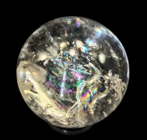 Clear Quartz Crystal Sphere with Multiple Mini Rainbows