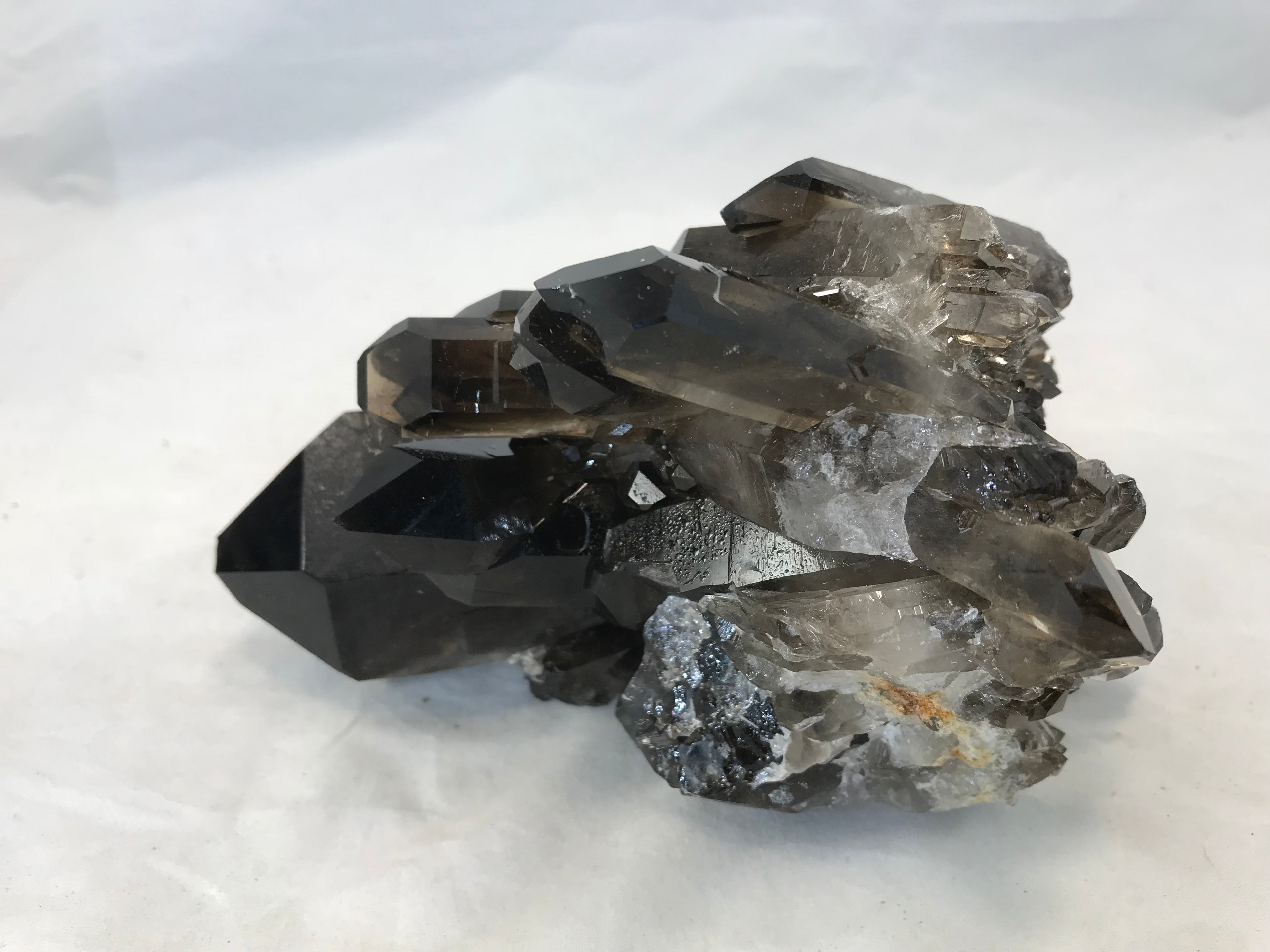 Double Terminated Black Crystal Cluster