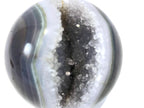 Blue and Green Agate with Quartz Crystals Sphere