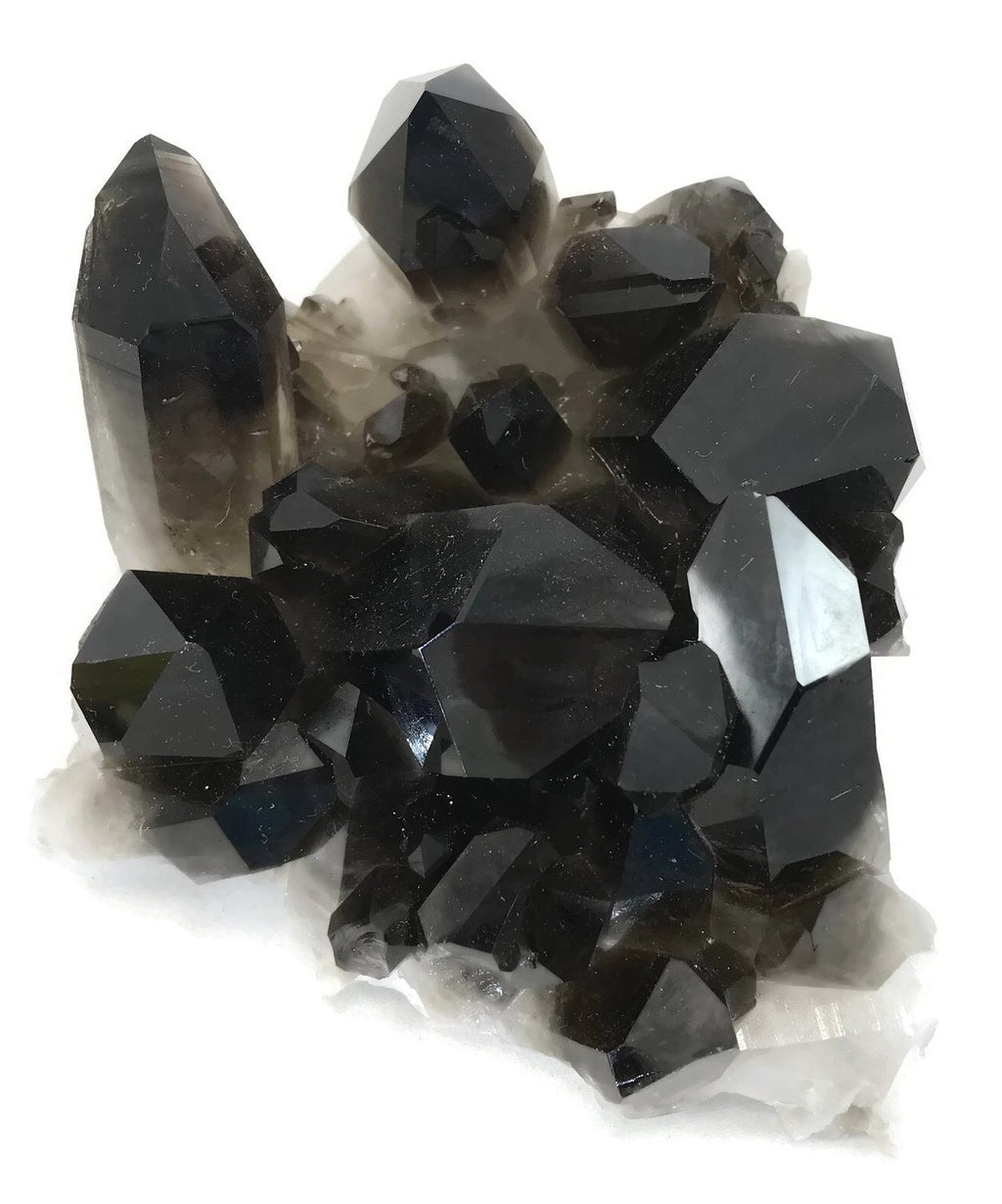 Black Quartz Crystal Cluster