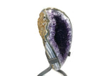 Standing Amethyst Geode with Banded Agate Accent