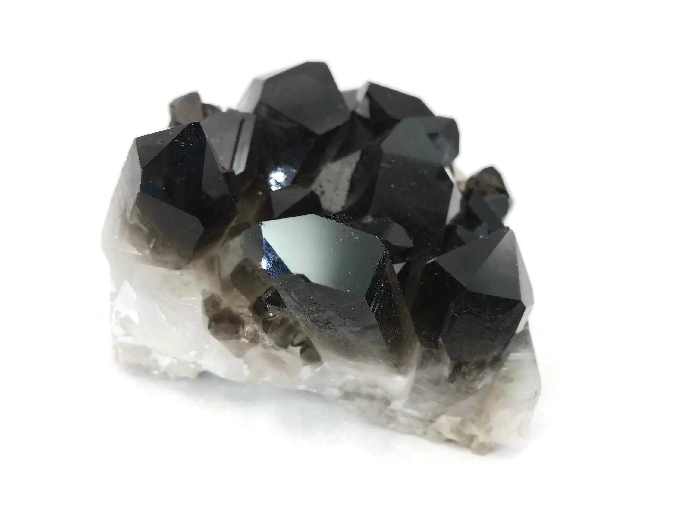 Black Quartz Crystal Cluster