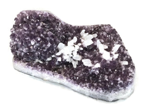 Amethyst Freeform with Flowerlike Calcite Crystals